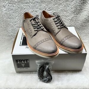 Frye Joel Brogue Derby Charcoal Leather Oxfords 8M